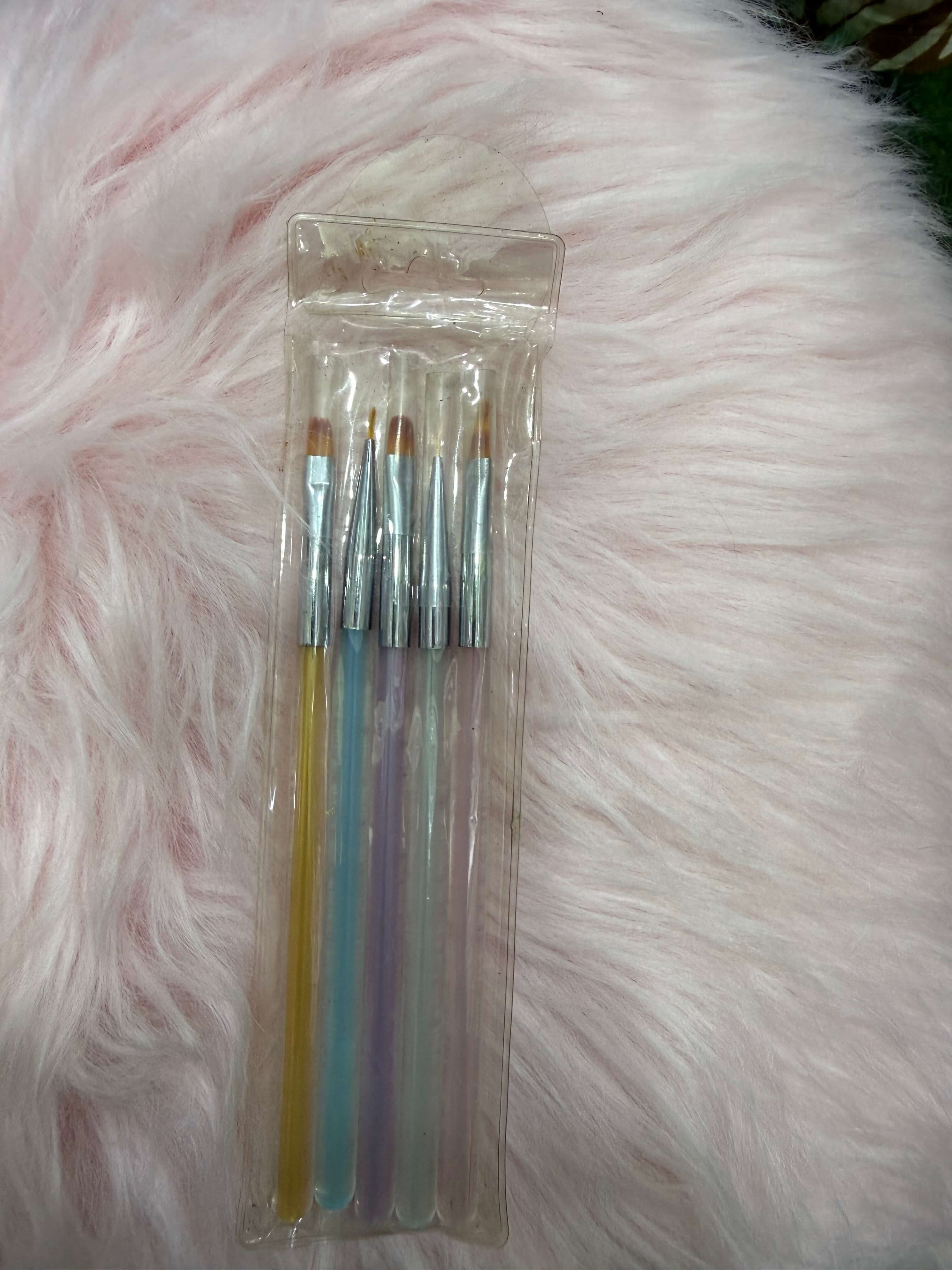Nails brush set colored