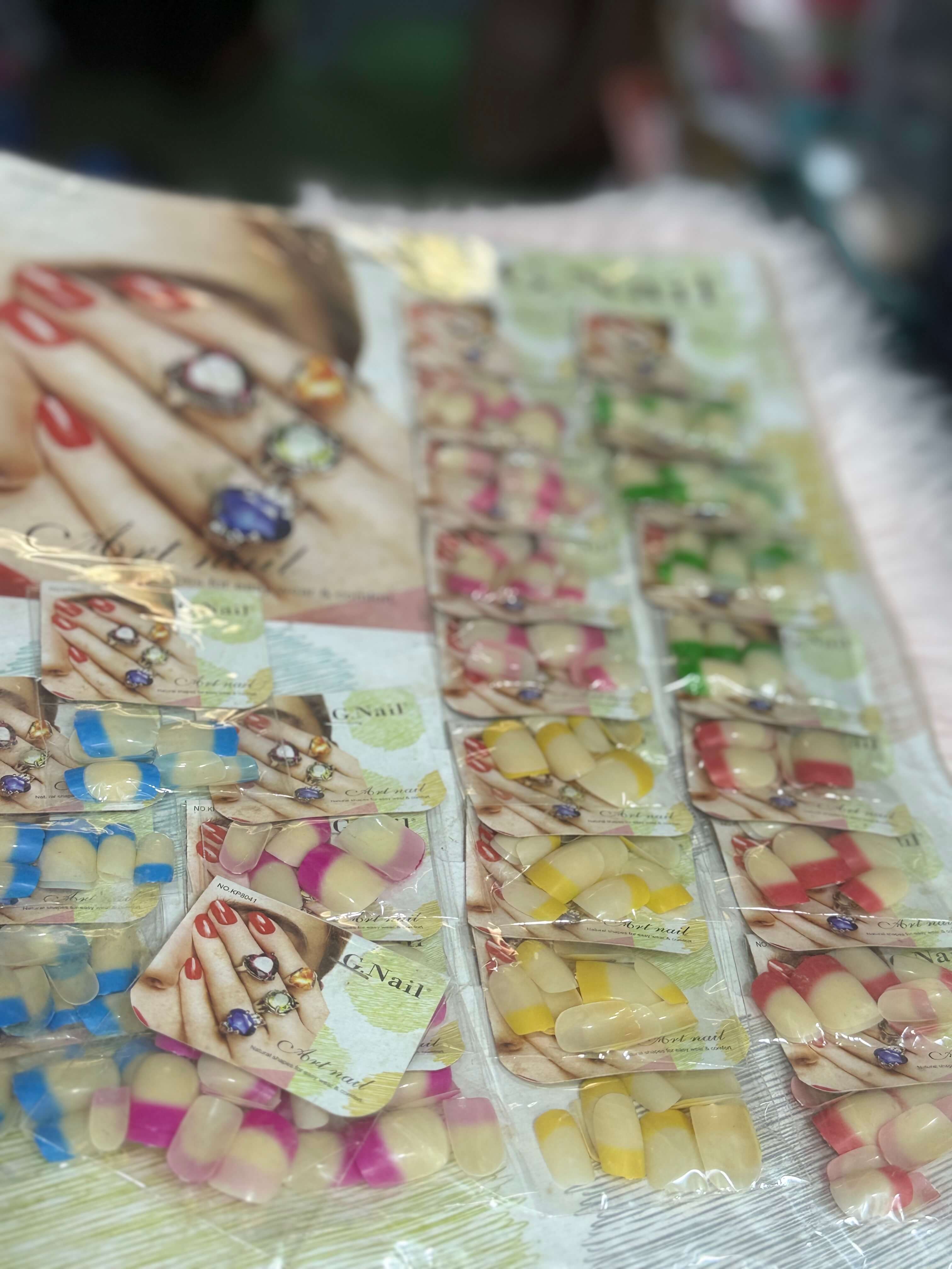 Colored French tips nails