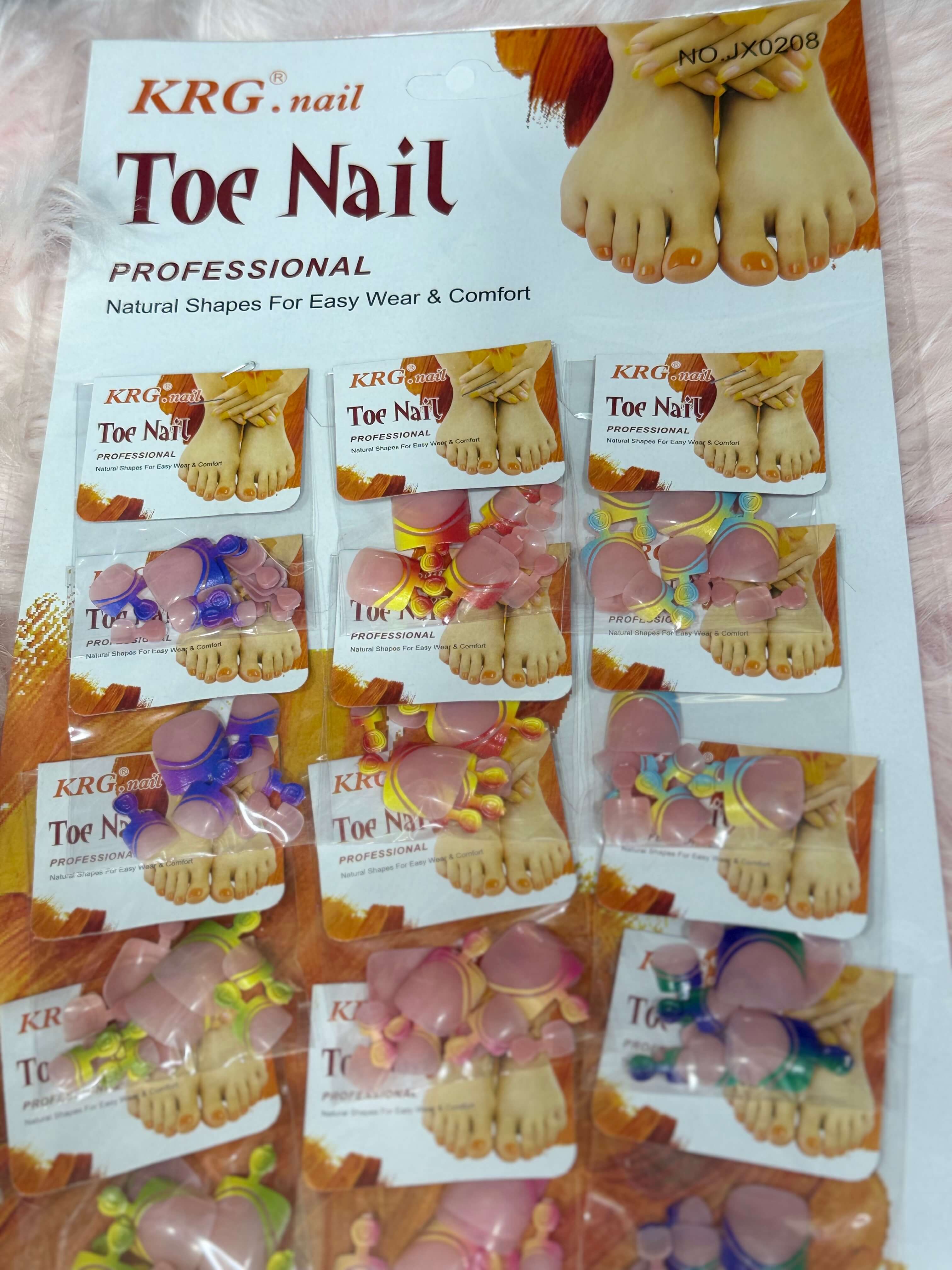 Colored tips toe nails 0208