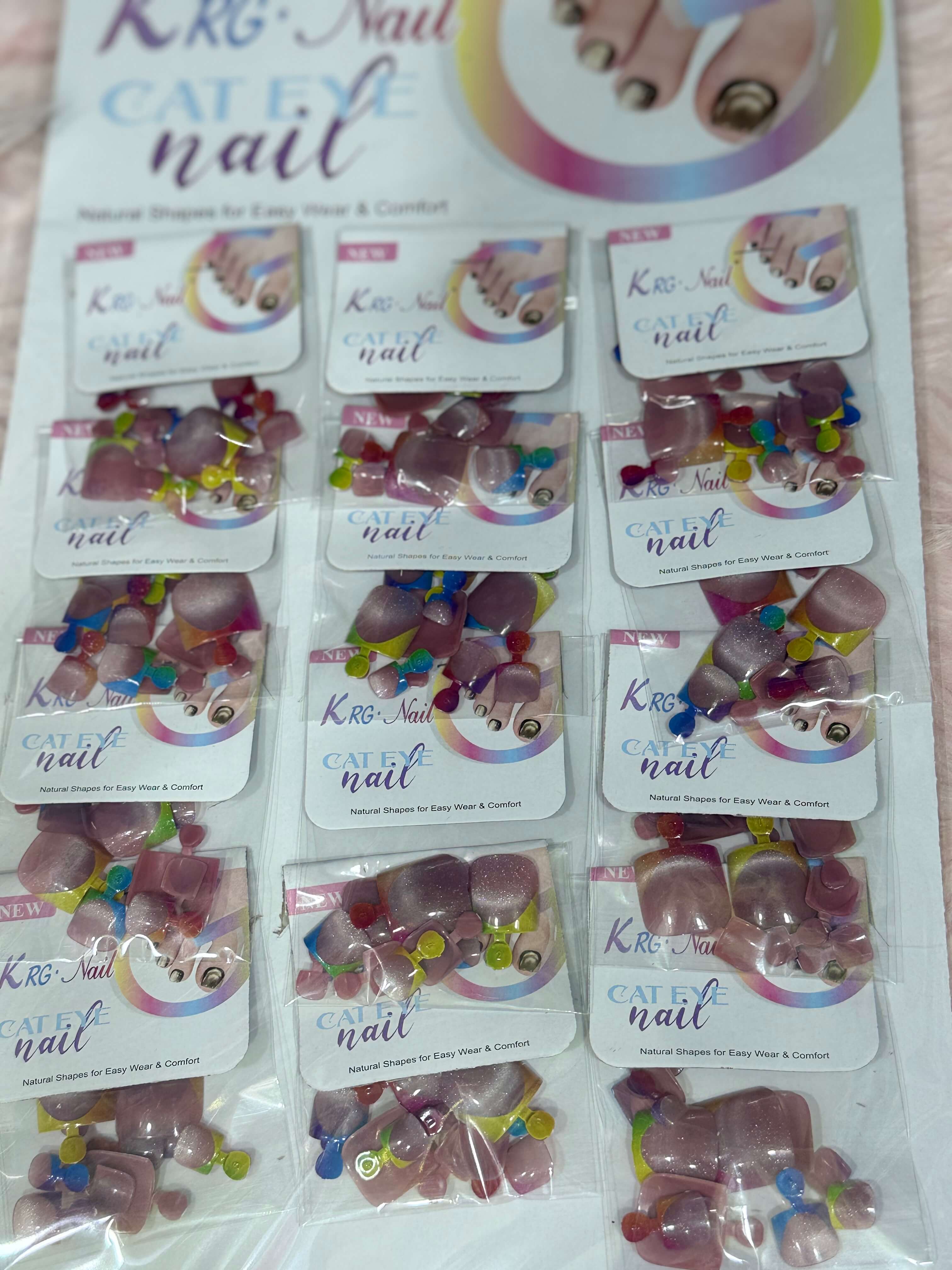 Rainbow tips toe nails 2630